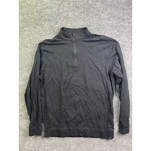 Tasc‎ Performance Quarter Zip Pullover Mens L Black Bamboo Organic Cotton 62992